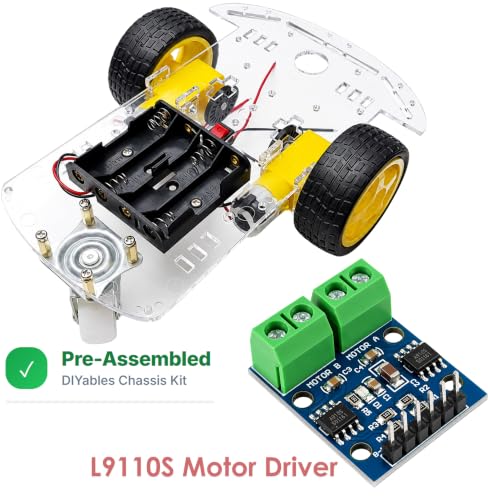 2WD Robot Car Chassis Kit with L9110S Dual Motor Driver, Pre-Assembled - style: WITH MOTOR DRIVER