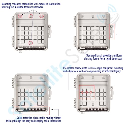 SatelliteSale Weatherproof Junction Box Heavy Duty Enclosure 8x7x2 Inches UV-Rated Thermoplastic Alloy Made in USA - size: 8"×7"×2"