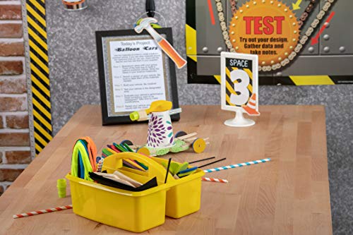 Teacher Created Resources Yellow Portable Plastic Storage Caddy 6-Pack for Classrooms, Kids Room, and Office Organization, 3 Compartment