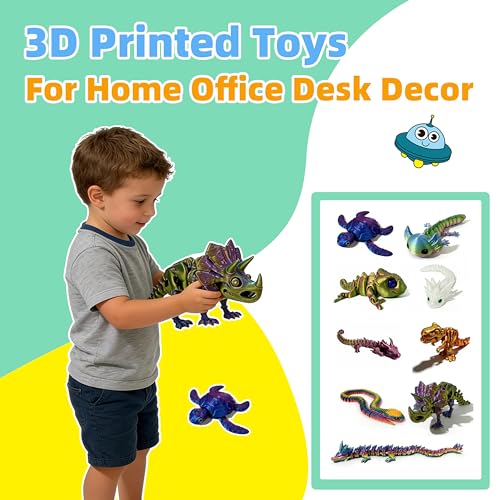 9 PCS 3D Printed Animal Toys,3D Printed Toys for Children with Autism Unique Home and Office Decor,Birthday Gifts and Halloween Fillers
