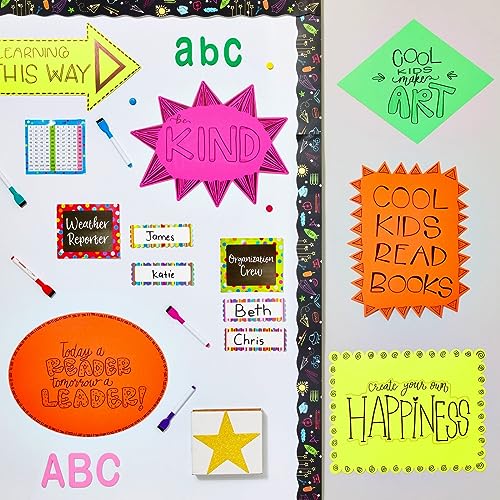 Stockroom Plus Neon Poster Board Shapes - 11 x 14 in, Assorted Neon Colors, 18-Pack - for Poster Board Signs, Trifold Decorations & Science Project Supplies
