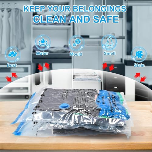 BoxLegend 16 Pack Travel Vacuum Storage Bags with Electric Pump 1 * 27.6x19.7+ 4 * 21.7x17.7+ 5 * 19.7x15.7+ 6 * 15.7x13.8in, Thickened Compression Bags for Clothes Luggage Travel Moving & Closet - size: 16 COMBO