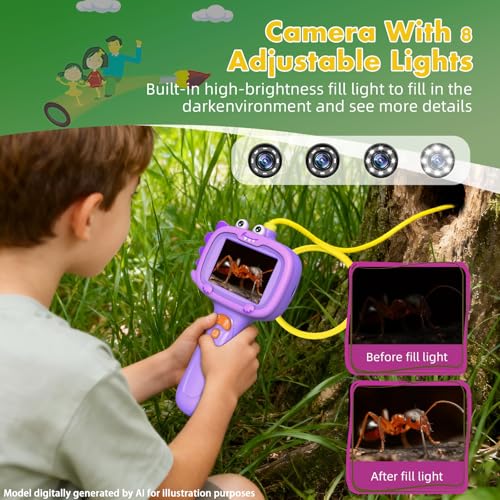 Kids Borescope Camera, STEM Outdoor Exploration Toy for Age 3+ Years Old - color: Purple