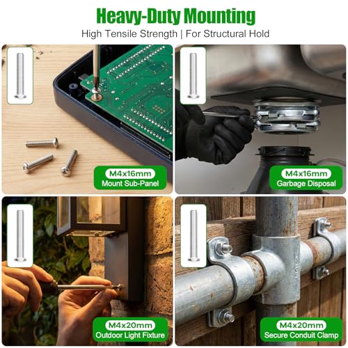 451Pcs M4 Phillips Pan Head Machine Screws Nuts Washers Set,304 SS - size: 451Pcs M4*5/6/8/10/12/16/20mm