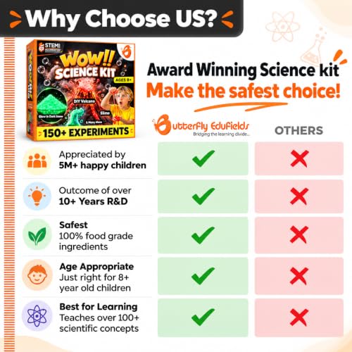 Butterfly EduFields Science Kits for Kids Ages 8-12 8-14 | 150+ Experiments - style: Science Kit for 8-15