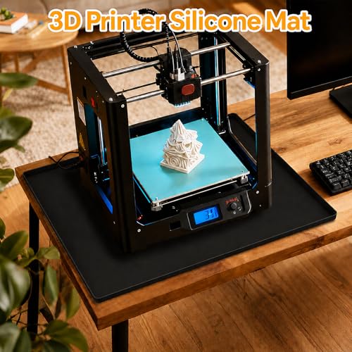 3D Printer Mat with Raised Edge, 23.6"x15.8" Non-Slip Silicone Pad - size: Large-23.6"x15.8"