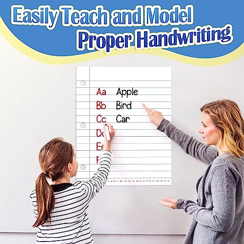 Aizweb Giant Magnetic Lined Notebook Paper,2 Dry Erase Sheets,Total Area 17" x 21.5",Handwriting Practice for Classroom Whiteboard,Chart Paper Teacher Must Have Homeschool Teaching Supplies - style: Notebook