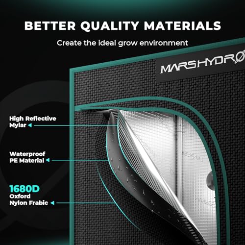 MARS HYDRO 4x2x5 Advanced Grow Tent, 48"x24"x60" Indoor Plant Growing - color: Black, size: 48"x24"x60"