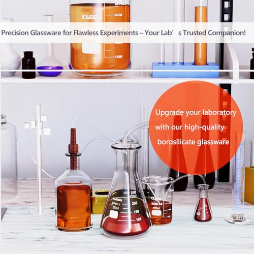 JOLABEAR 100 mL Glass Graduated Cylinder, 3.3 Borosilicate, 2-Pack - size: 100ml-2pcs