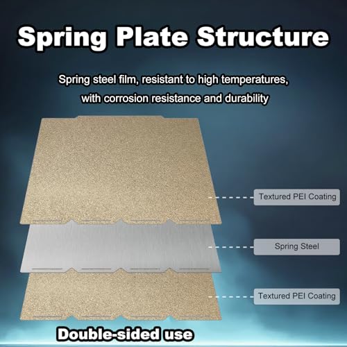 270x270mm Gold PEI Build Plate for Snapmaker U1, Double Sided Textured PEI Flexible Spring Steel Platform Heated Printing Bed for Snapmaker U1 3D Printer - size: 270x270mm