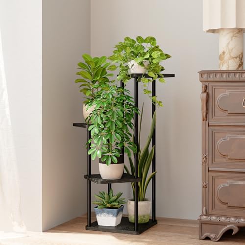 Bamworld Small Plant Stand Indoor 4 Tier Corner Plant Shelf - color: Dark Brown, size: 4 Tier