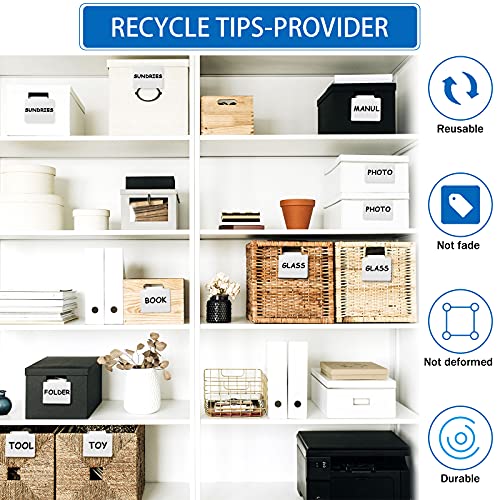 32 Pieces Basket Labels Clip Set, Include 30 Kitchen Clip Label Holder Removable PVC Bin with 2 Chalk Marker for Basket Pantry Organization Box (White Label Clip, Black Pen) - style: White Clip, Black Pen