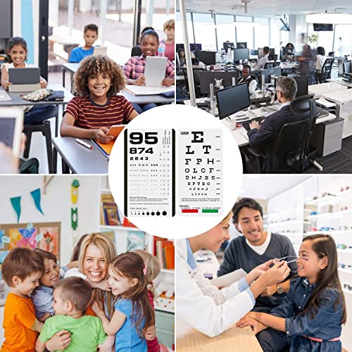 PECULA 2 PCS Eye Chart, Pocket Eye Charts, Snellen and Rosenbaum Pocket Eye Chart for Eye Exams (2 in 1) - color: 2* PECULA
