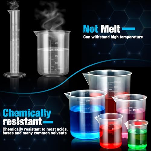 moveland Plastic Graduated Cylinders and Beakers for DIY and Science Lab