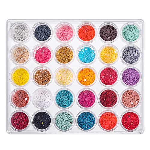 Blulu 30 Bead Container Lidded Small Box, 1.85 x 1 Inch - size: 1.85 x 1 Inch