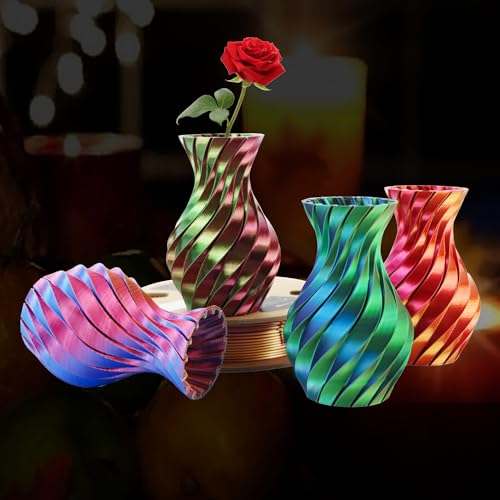 LOVOON 3D Printer Filament Bundle, Silk PLA Multicolor Filament, 200g x 4 - color: Tricolor Bundle, size: 0.8 kg