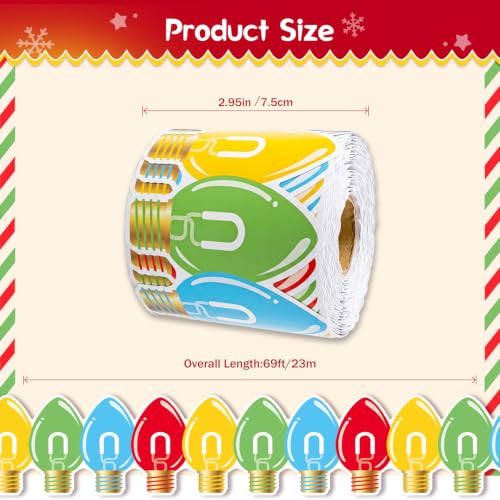 69Ft Christmas Colorful Light Bulb Bulletin Board Border Trim, Die-Cut Holiday String Lights Border Roll, Xmas Classroom Decor for Bulletin Board, Whiteboard, Door, Christmas Party Decorationss - color: Colorful Light Bulb