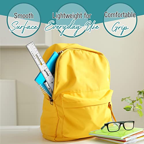 EXTRIC Ruler 12 Inch Clear Plastic Rulers 30 PK Classroom Set Metric Inch