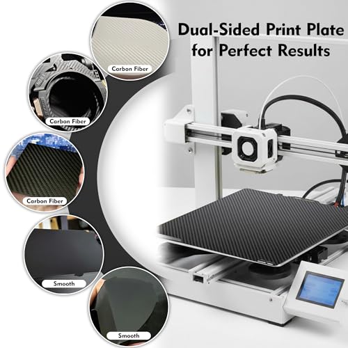 P2S P1S A1 Smooth PEI and PET Carbon Fiber Thickened Build Plate for Bambu Lab, Double-Sided Spring Steel Plate for Bamboo Labs X1C/P1P/X1/X1E/X2D 3D Printer, 257x257 mm 3D Printer Accessories - color: Smooth PEI + PET Carbon Fiber Film