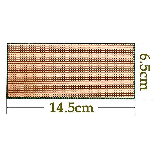YUNGUI 6.5 X 14.5cm Veroboard Stripboard,5 Pieces DIY Weld Prototype Copper Strip Board Circuit Board for Soldering and Electronic Project Compatible with Arduino Kits