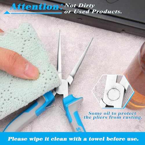 SPEEDWOX Fine Tips Needle Nose Pliers With Serrated Jaw Precision Jaw - style: Upgrade Fine Tips Needle Nose