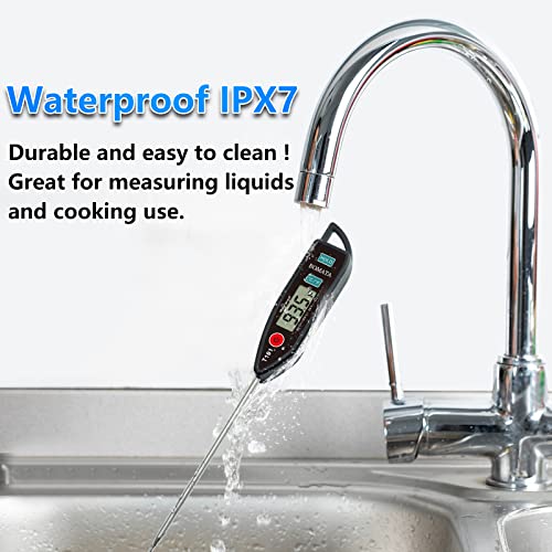 BOMATA Digital Water Thermometer for Liquid, Meat, Cooking, IPX7 Waterproof - color: Black