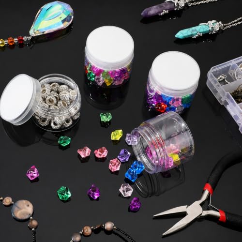 SATINIOR 24 Pieces Clear Plastic Jars with Lids, Transparent Lid, 2 oz - color: Transparent Lid, size: 2 oz