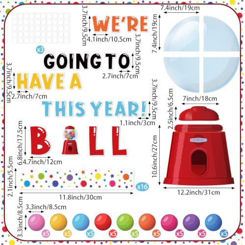 Gumball Machine Bulletin Board Set Colorful Bubble Gumballs Bulletin Board Bubble Gumball Paper Cutouts for Back to School Welcome Candy Theme Classroom Wall Learning Activities Decor - color: Gumball Machine