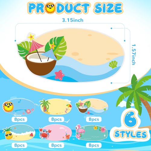 48 Pcs Summer Magnetic Name Tags for School Bus Classroom - style: Summer