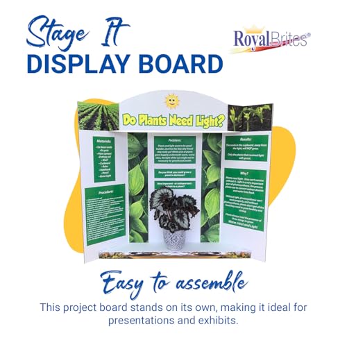 Royal Brites Stage-It Tri-Fold Display Board - 3D Pop-Out Header & Shelf, 5 Pack - 37 in x 44 in - color: White, size: 37" x 44"