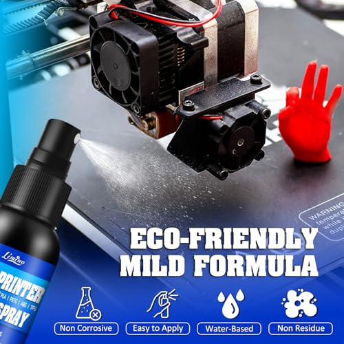 3D Printer Adhesive - 3D Print Glue Spray, Perfect First Layer Adhesion, Prevents Warping on Heated Print Bed, Easy Removal for ABS PLA PETG TPU Filaments on Various Build Plates, No Residue, 3.5oz*2