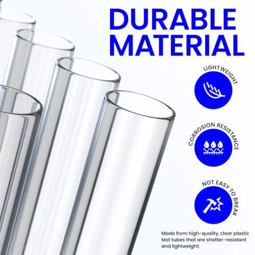 Clear Plastic Test Tubes with Cork Stoppers, 25Pcs, 15x100mm - size: 25pcs*10ml(15x100mm)