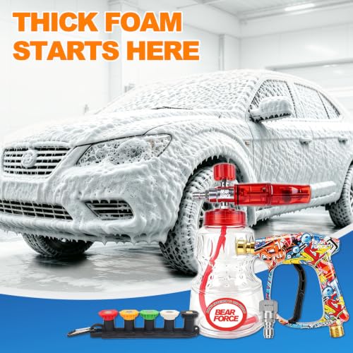BEAR FORCE Pressure Washer Spray Gun & Foam Cannon Foam Gun, Car Washing - color: D. Spray Gun & Foam Cannon Set