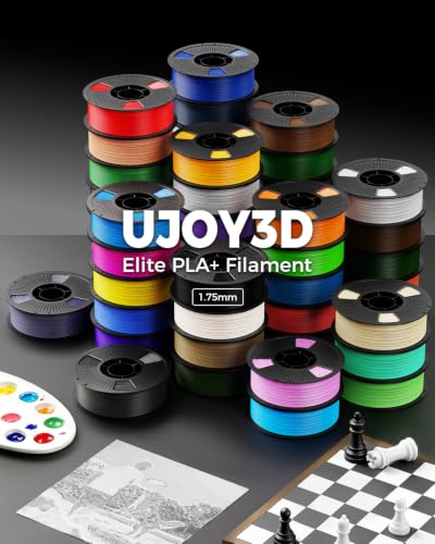 UJOY3D 4kg Elite PLA+ 3D Printer Filament Bundle, High Speed PLA+ 1.75mm - color: Elite Pla+ 4kg Red+orange+yellow+coffee Brown