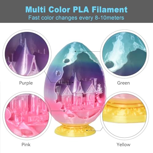 Silk Rainbow PLA 3D Printer Filament, 1KG 1.75mm PLA - color: Fairy Tale