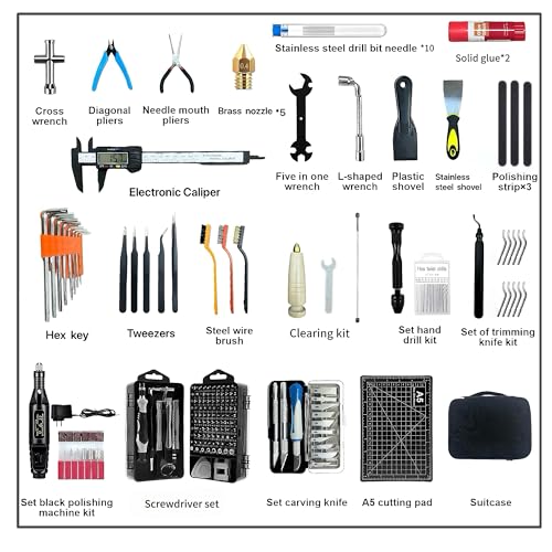 3D Printer Tools Kit,214 PCS 3D Printing Accessory Tools Kit - style: 214 PCS 3D Printer Tools Kit