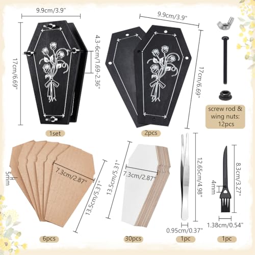 NBEADS Coffin Flower Press Set, Wood Flower Pressing Kit 6 Layers Plant Preservation Kit DIY Drying Art Dried Floral Art Beginner Bundle, 6.7x3.9 Inch
