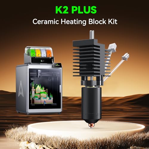 Creality Official K2 Plus Ceramic Heating Block Kit, High Flow Hotend Kit,Unicorn Quick Swap Nozzle Kit, 350°C High Temperature Resistance, All-Metal Integrated Design for K2 Plus 3D Printer - style: For K2 Plus