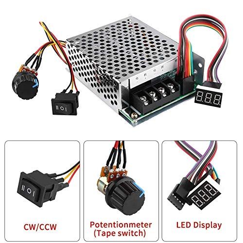 PWM DC10-55V 12V 24V 36V 48V 60A PWM DC Motor Speed Controller Reversible Switch Set DC Brush Motor Tools Accessories Supplies - color: PWM 40A