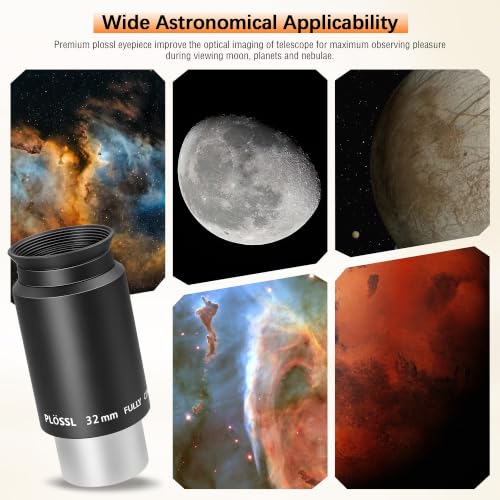 Alstar Eyepiece 32mm 1.25 Inch Plossl Eyepiece Telescope Lense 50° Wide FOV - size: 32MM