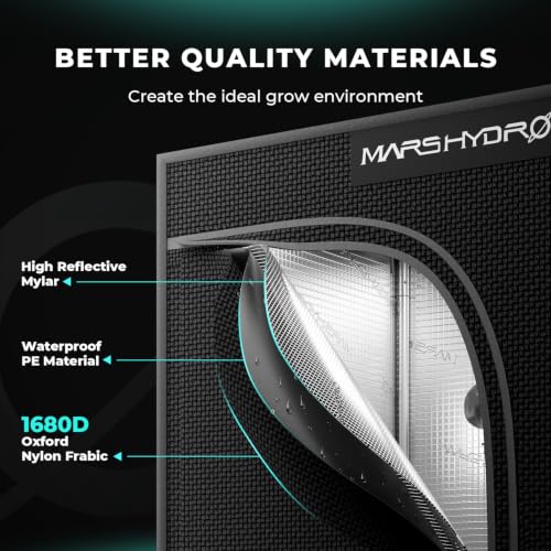 MARS HYDRO 4x2x6 Grow Tent, 48"x24"x71" Indoor Plant Growing - color: Black, size: 48"x24"x71"