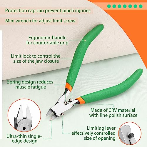SPEEDWOX Model Nipper Single Blade Nipper For Model Building Sharp Pointed Side Cutter With Ultra-Thin Single-Edge And Leather Cover Plastic Models Nipper for Gundam Building Repairing and Fixing - style: Model Nipper