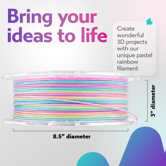 Cookiecad PLA Filament Gradient, Pastel Rainbow, 1.75mm 1kg for 3D Printer - color: Pastel Rainbow