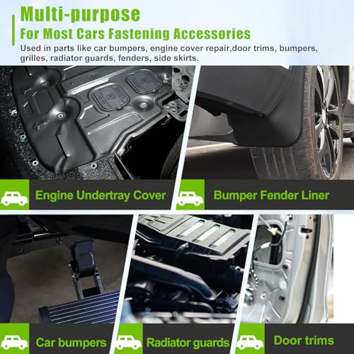 mxuteuk 50PCS 1/4 U-Nut Clips & Hex Head Automotive Body Fender Bolts Kit,for Most Cars Fender,Engine Undertray Cover, Engine Cover & Bumper Fender Liner - color: Black/1/4Inch