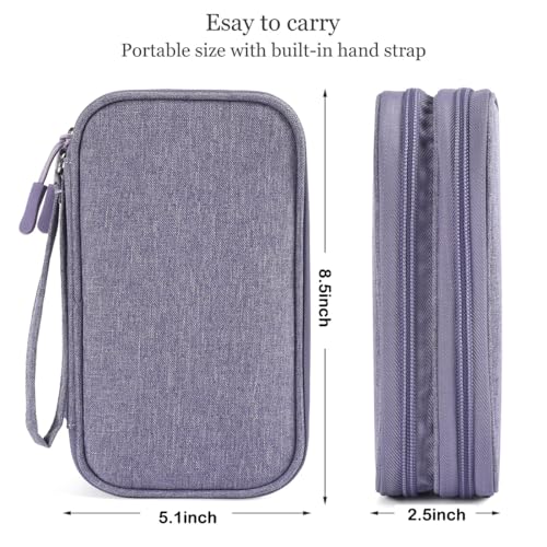 CAAORDKSO Travel Electronic Organizer Pouch Bag, Waterproof Portable Electronic Accessories Storage Multifunctional Case for USB, Cable, Cord, Charger, Phone, Power Bank, Earphone (Purple, Large) - color: Purple, size: Large