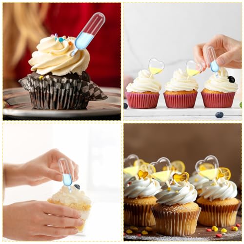 100Pcs Pipettes for Flan Candy, 4ML Cupcakes Disposable Plastic Transfer Pipettes Liquid Dropper Mini Pipette for Chocolate Ice Cream Strawberries