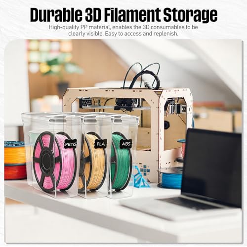 8 Pack 3D Printer Filament Storage Box Set,4 L,Black Seal - color: Black Seal