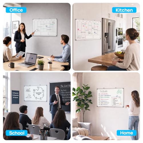 ONAVIA Weekly Calendar Whiteboard, Dry Erase Board for Wall 36 x 24 - size: 36"W x 24"H