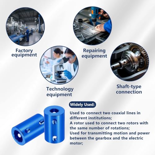 6 Pcs 5mm to 8mm Rigid Shaft Coupler – Aluminum Alloy Motor Connector with 4-Screw Locking for 3D Printer & CNC - size: 5mm to 8mm