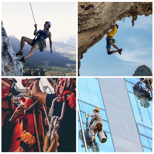 YAPJEB Zipline Pulley, 30kN 6700LBS Cable Kit, Heavy Duty Aluminum Alloy for Rescue Climbing, Mountaineering, Hauling (Red) - color: 30 kN - Red